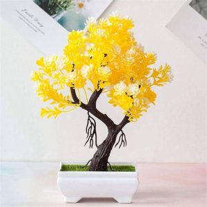 Artificial Bonsai Ornaments Fake Potted Pine Tree Gum Plastic Fake Potted Plants