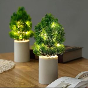 Nine 2PCS DECORATIVE PINE FLOWERS WITH LIGHT{DG-08}