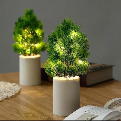 Nine 2PCS DECORATIVE PINE FLOWERS WITH LIGHT{DG-08}